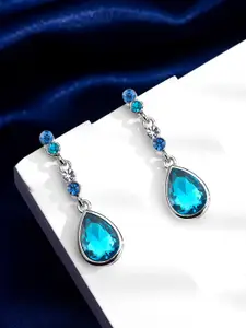 Yellow Chimes Blue Contemporary Drop Earrings