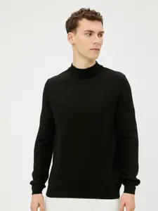 Koton Mock Collar Long Sleeve Acrylic Pullover Sweater