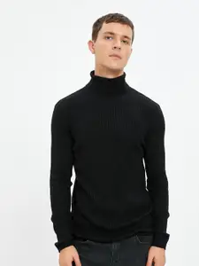 Koton Ribbed Acrylic Turtle Neck Pullover Sweaters