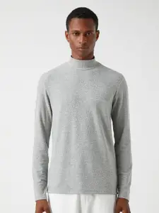 Koton Geometric Self Design Turtle Neck Pullover Sweater