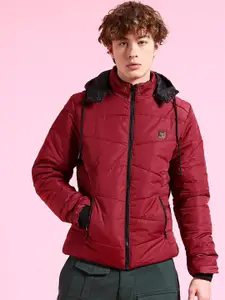 The Indian Garage Co Men Regular Fit Hooded Puffer Jacket