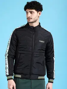 The Indian Garage Co Men Black Outdoor Bomber Jacket