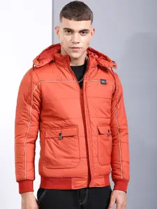 The Indian Garage Co Men Regular Fit Puffer Jacket with Detachable Hood