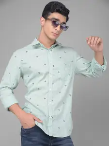 Crimsoune Club Slim Fit Geometric Printed Casual Shirt