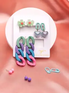 Yellow Chimes Multicoloured Contemporary Drop Earrings