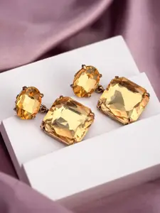 Yellow Chimes Yellow Contemporary Hoop Earrings