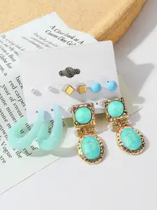 Yellow Chimes Multicoloured Contemporary Studs Earrings