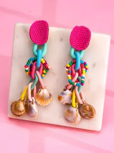 Yellow Chimes Multicoloured Contemporary Drop Earrings