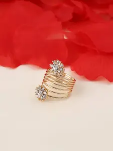 Yellow Chimes Cubic Zirconia Studded Ring