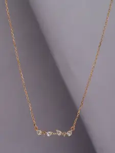 Carlton London Brass 18KT Rose Gold-Plated CZ Studded Necklace