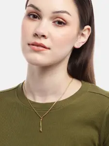 Carlton London Brass Gold-Plated Layered Necklace