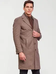 LURE URBAN Single-Breasted Notched Lapel Collar Overcoat