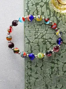 Lyla Women Glaze Beads Colorful Elasticated Bracelet