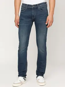 Pepe Jeans Men Blue Slim Fit Highly Distressed Light Fade Stretchable Jeans