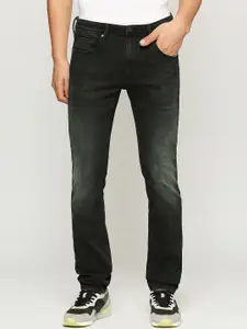 Pepe Jeans Men Black Slim Fit Heavy Fade Stretchable Jeans