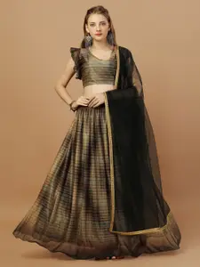 Amrutam Fab Printed Semi-Stitched Lehenga & Unstitched Blouse With Dupatta