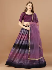 Amrutam Fab Printed Semi-Stitched Lehenga & Unstitched Blouse With Dupatta