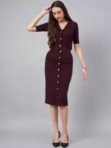 Chemistry Crop Blazer With Button Detail Skirt