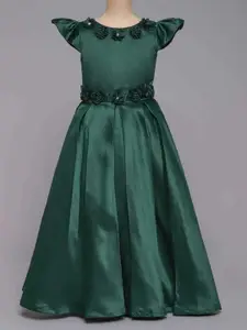 The Magic Wand Green Flared Sleeve Maxi Dress