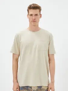 Koton Men Drop-Shoulder Sleeves Pockets T-shirt