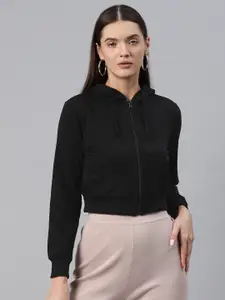 Popnetic Hooded Cropped Fleece Sweatshirt