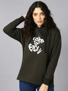 The Roadster Lifestyle Co. Black Typography Printed Hooded Pullover