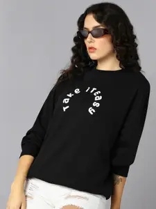 The Roadster Lifestyle Co. Black Typography Printed Pullover