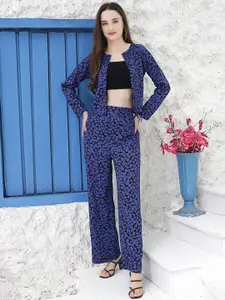 Sera Floral Printed Top With Trousers Co-Ords