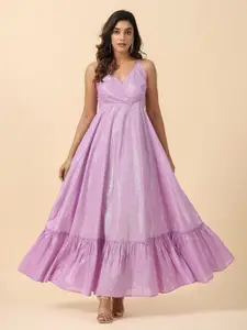 SAVI Embellished Shoulder Straps Bling & Sparkly Cotton Maxi Dress