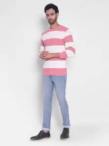 Crimsoune Club Colourblocked Long Sleeves Pure Cotton Pullover Sweaters