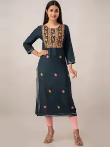 CKM Floral Embroidered Kurta
