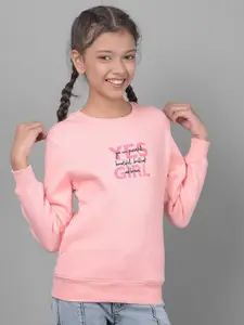 Crimsoune Club Girls Typographic Printed Sweatshirt