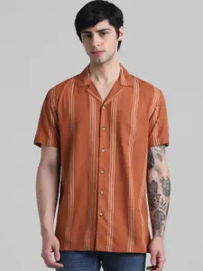 Jack & Jones Vertical Stripes Cuban Collar Casual Shirt