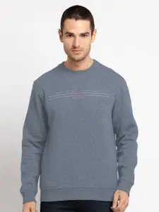 Status Quo Typography Printed Round Neck Cotton Sweatshirt