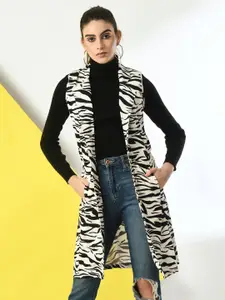 IUGA Animal Printed Longline Button Shrug