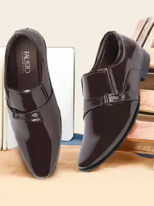 FAUSTO Men Formal Slip On Shoes With Buckle Strap