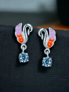 Taraash Contemporary Enamelled 925 Sterling Silver Drop Earrings