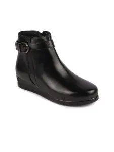 FAUSTO Women Buckle Detail Mid-Top Regular Boots