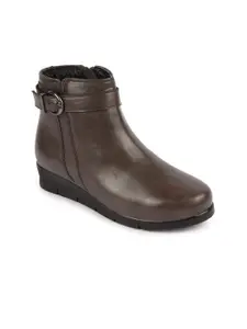 FAUSTO Women Buckle Detail Mid-Top Regular Boots