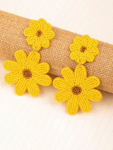 Crunchy Fashion Beaded Flower Drop Earrings