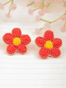 Crunchy Fashion Beaded Floral Studs Earrings