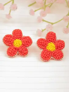Crunchy Fashion Beaded Floral Studs Earrings