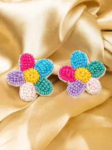 Crunchy Fashion Beaded Floral Studs Earrings
