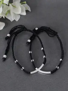 BeAbhika Set Of 2 Beaded Adjustable Anklets