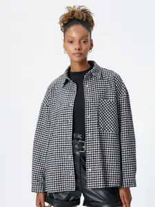 Koton Gingham Checked Oversized Casual Shirt