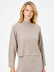 Koton Ribbed Mock Collar Pullover Sweater