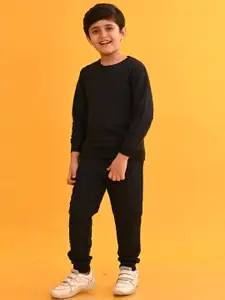 Anthrilo Boys Self Design Round Neck T-shirt with Trousers