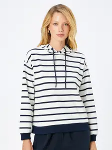 Koton Striped Hooded Pullover Sweatshirt