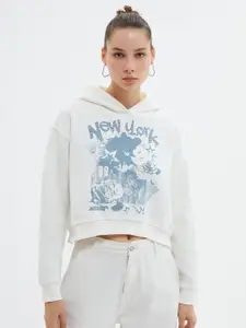 Koton Graphic Printed Hooded Pullover