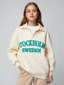 Koton Typography Printed Pullover Sweatshirt